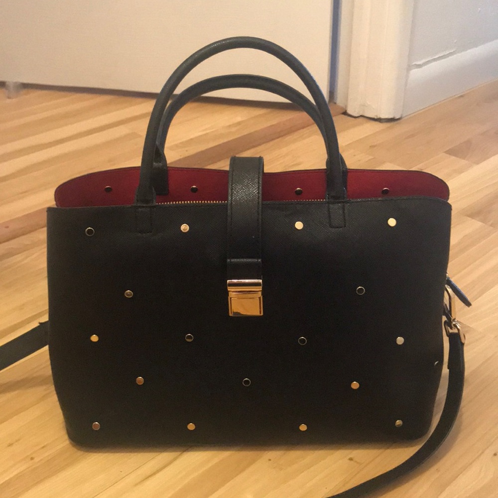 H&M Black Gold Studded Shoulder Bag